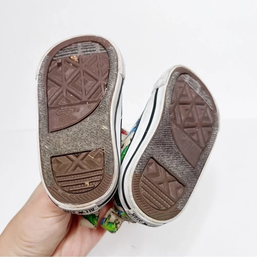 Converse Dinosaur Velcro Toddler Shoes Sneakers Size 4